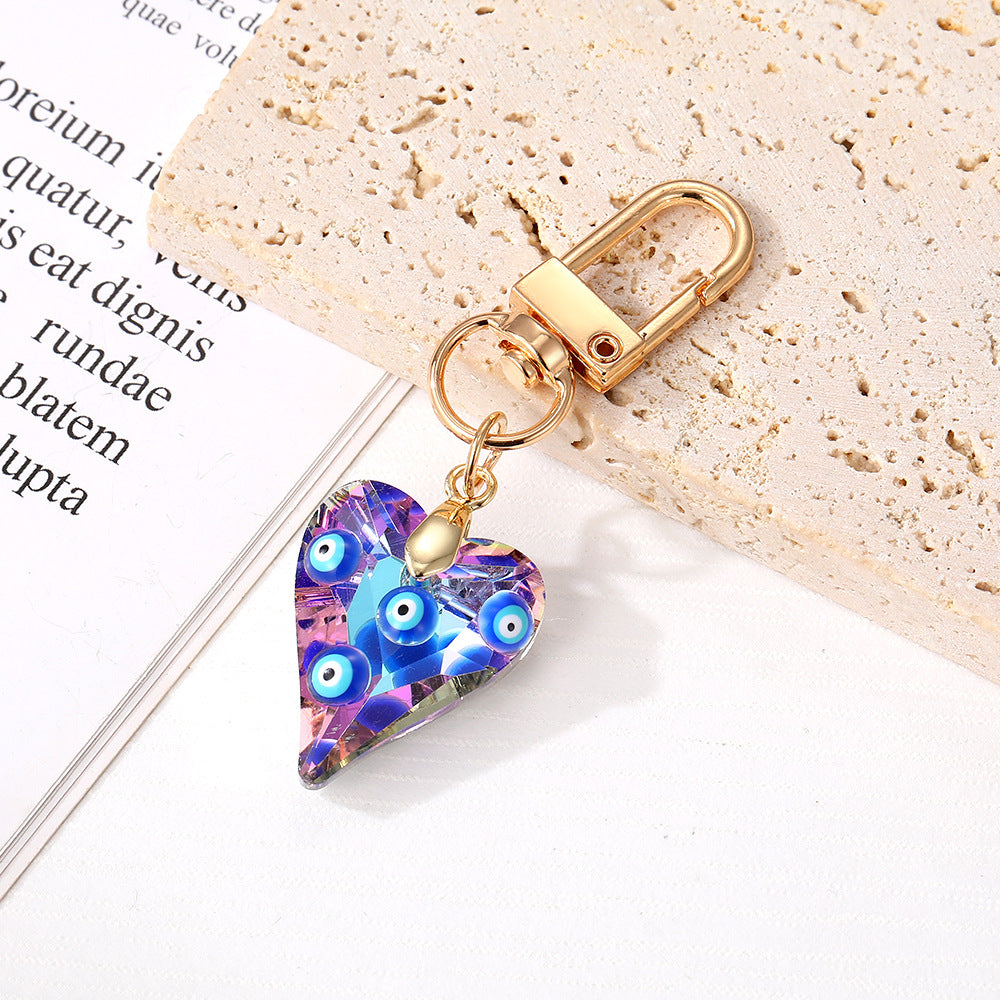 Wholesale 5pcs/pack Glass Drip Oil Love Shell Demon Eye Dazzling Blue Crystal